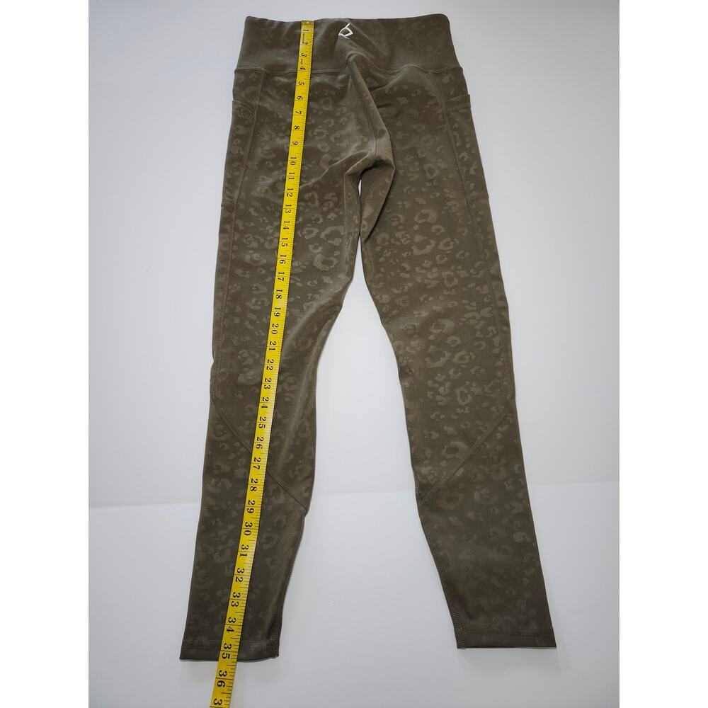 BSP Leggings Women's Olive Green Sz M Spandex Athlesure Sporty Leopard Print - Picture 6 of 9